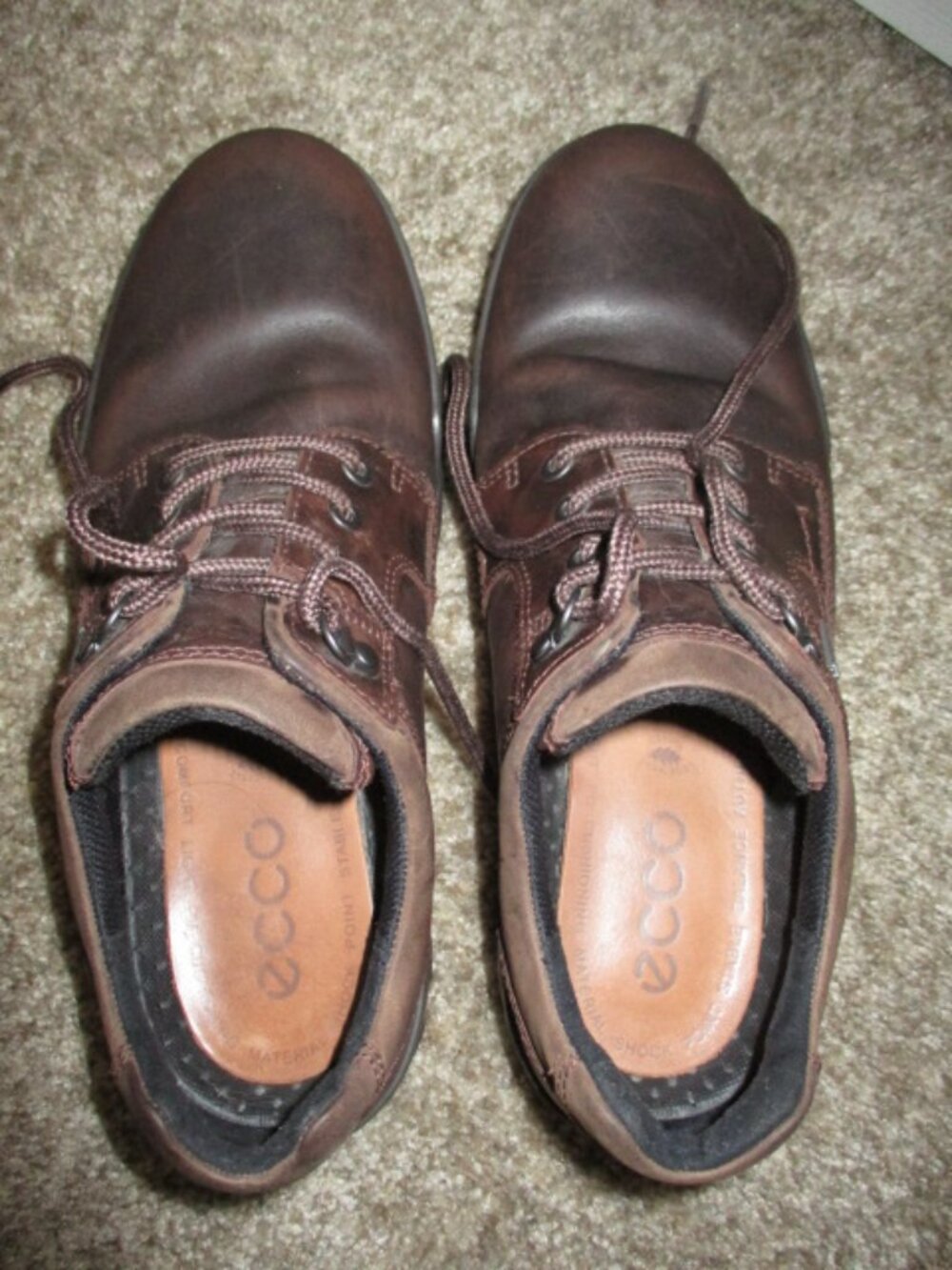 MENS ECCO BROWN CASUAL DRESS LEATHER SHOES Eur 42 US 8 8.5